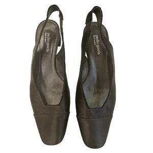 Pedro Garcia Isauri Slingback Black Satin Pumps - Size 40 (US Size 10)
